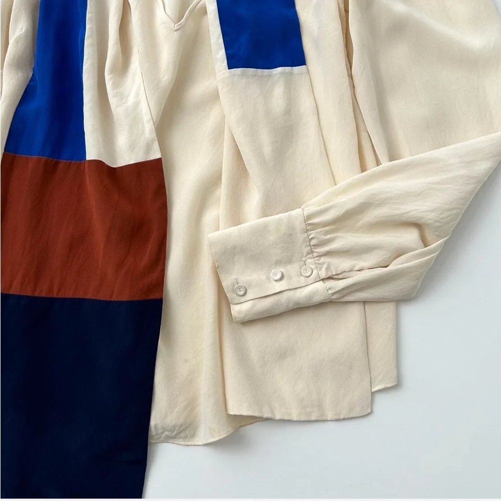 BCBG MAXAZRIA 100% silk blouse with pussycat bow - Picture 3 of 5